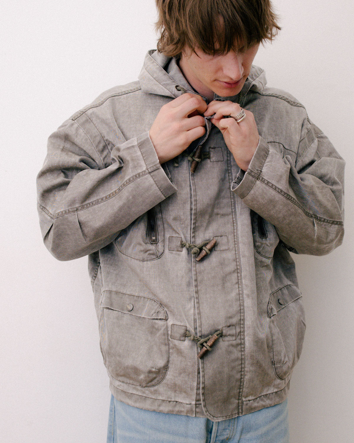 Washed Ripstop Toggle Jacket - Brown – Brain Dead
