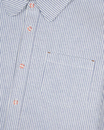 Striped Embroidered Mouse Button Up Shirt - Blue 4