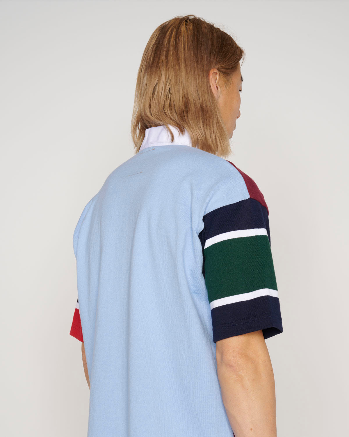 Short Sleeve Rugby Shirt - Burgundy Multi 5