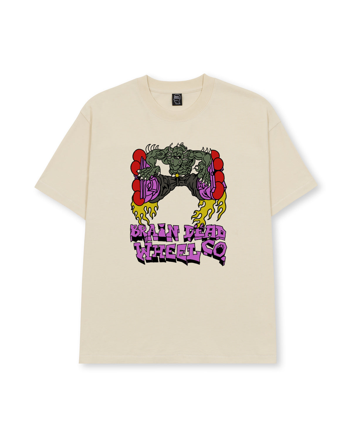 Brain Dead x Them Skates Kogan Dragon Wheel T-shirt - Natural 1