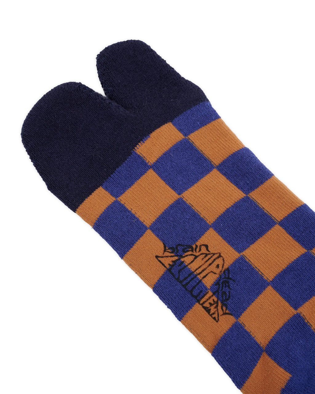 Tabi Checker Ankle Sock - Navy 3