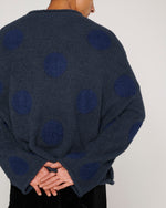 Teddy Fur Dot Knit Sweater - Navy 6