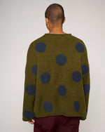 Teddy Fur Dot Knit Sweater - Olive 5