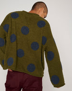 Teddy Fur Dot Knit Sweater - Olive 6
