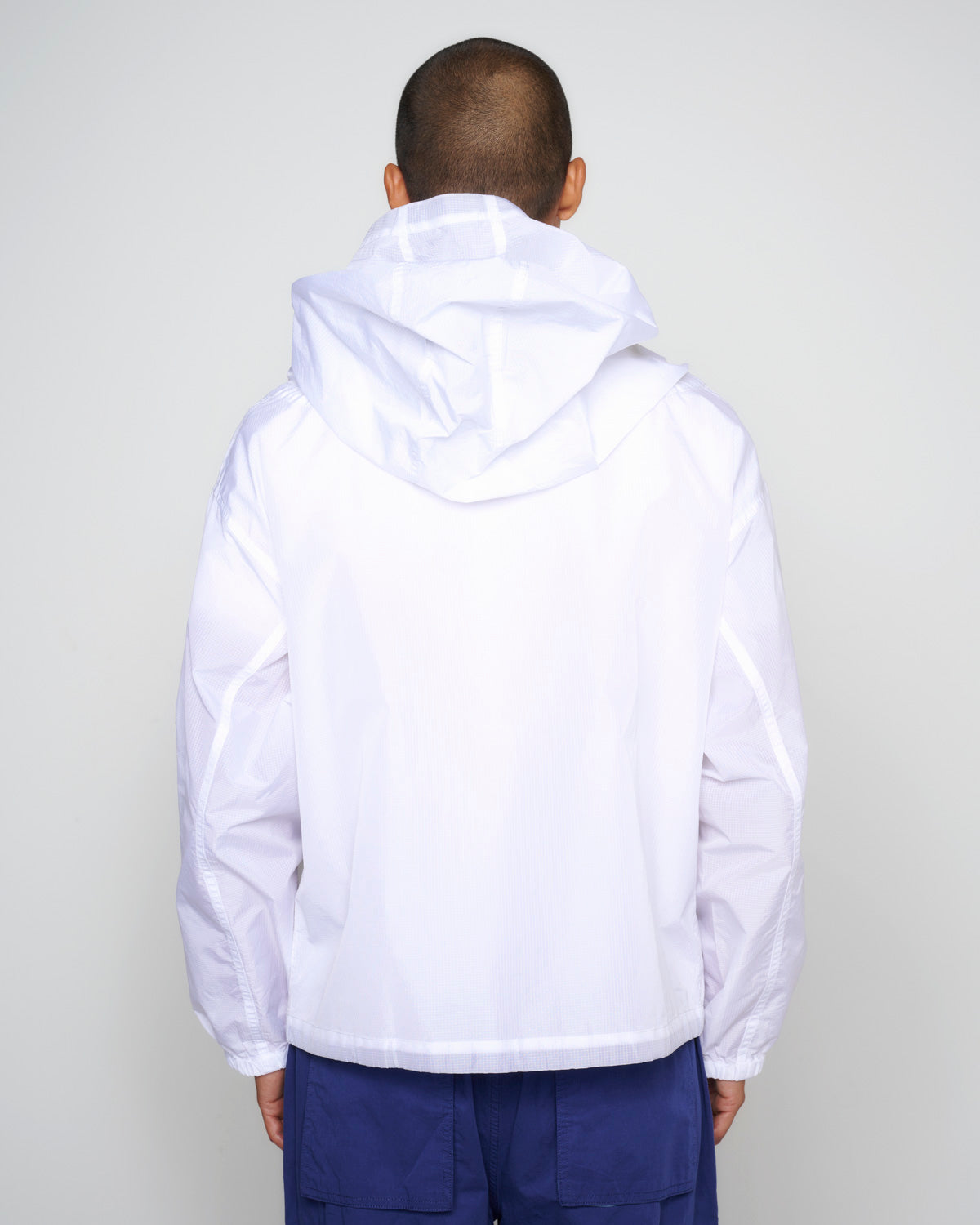 Translucent Military Smock Jacket - White