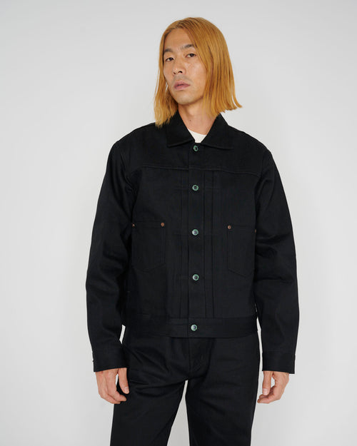 Trucker Jacket 13.2oz Selvedge Denim - Solid Black 2