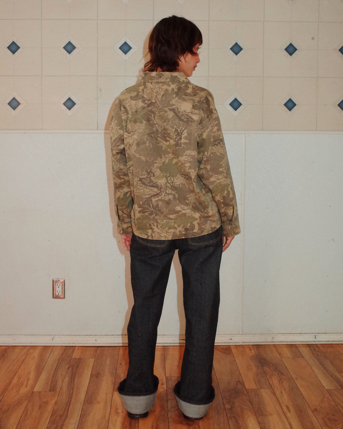 Twill Military Shirt Jacket - Leaf Camo 7