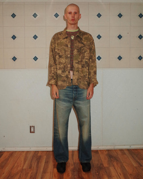 Twill Military Shirt Jacket - Leaf Camo 2