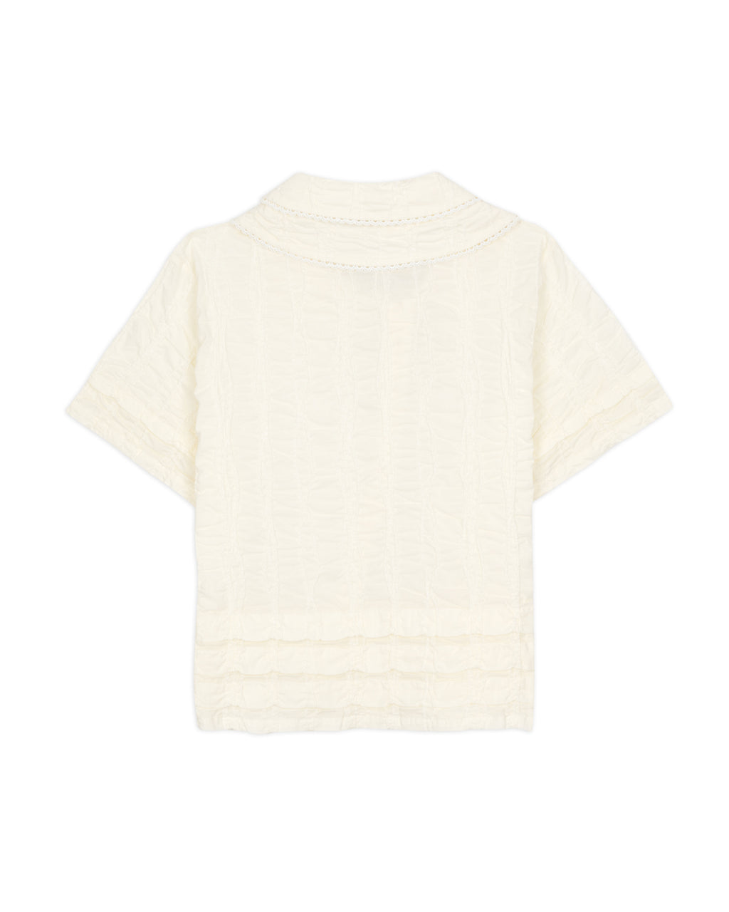 Twisted Seersucker Button Up Shirt - Cream 5