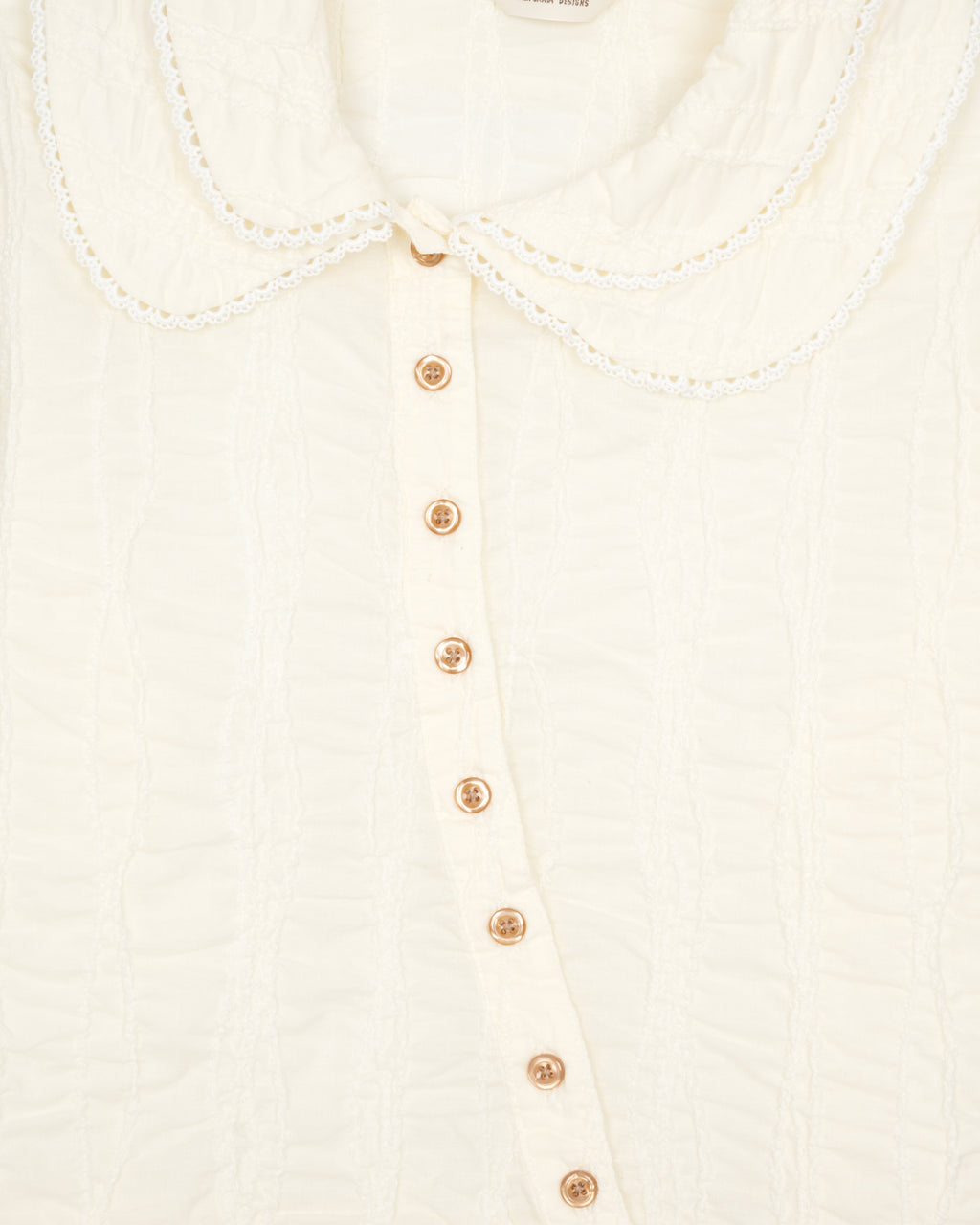 Twisted Seersucker Button Up Shirt - Cream 3