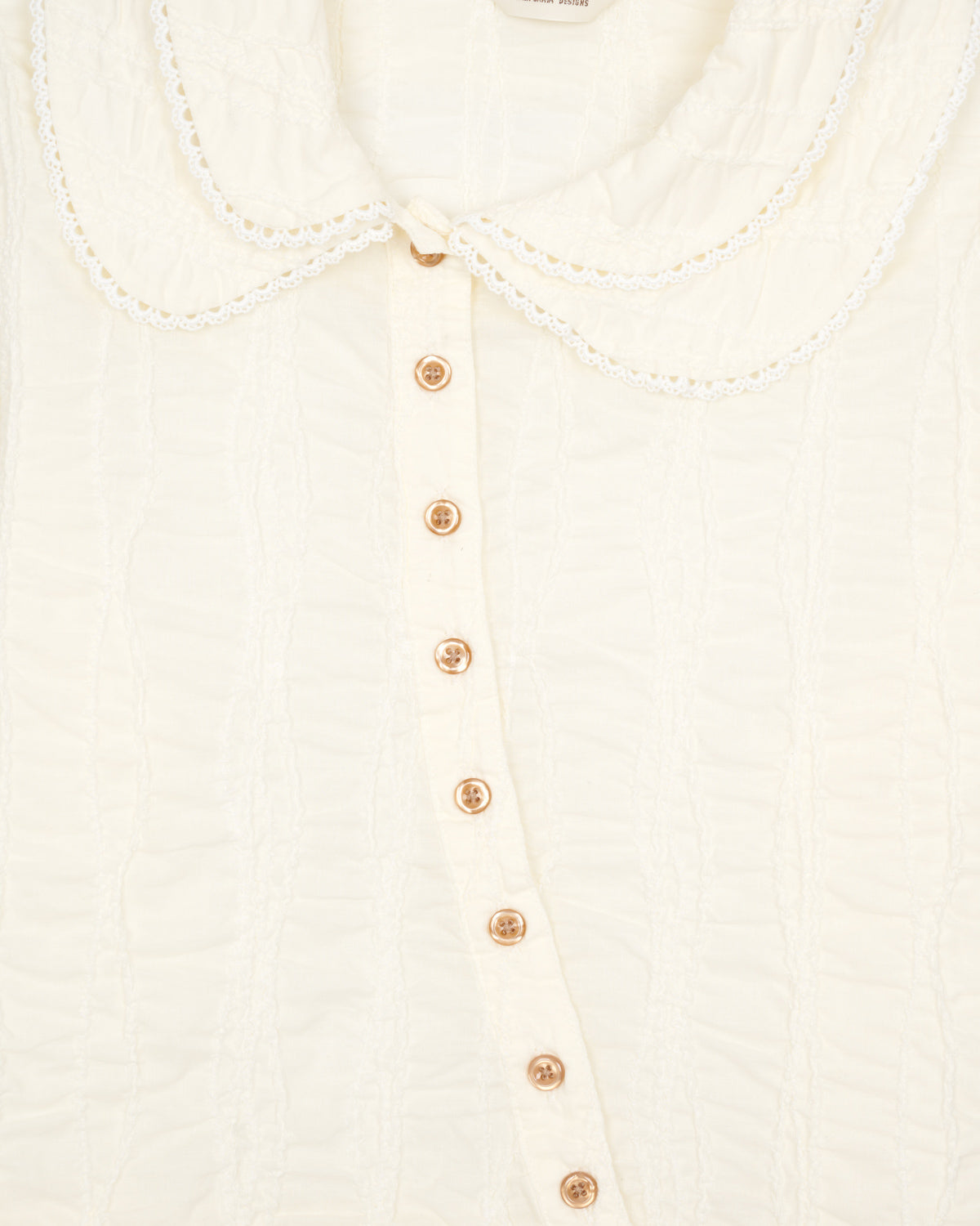 Twisted Seersucker Button Up Shirt - Cream 3