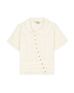 Twisted Seersucker Button Up Shirt - Cream 1