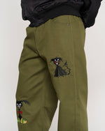 Twisted Snout Embroidered Pant - Olive 7