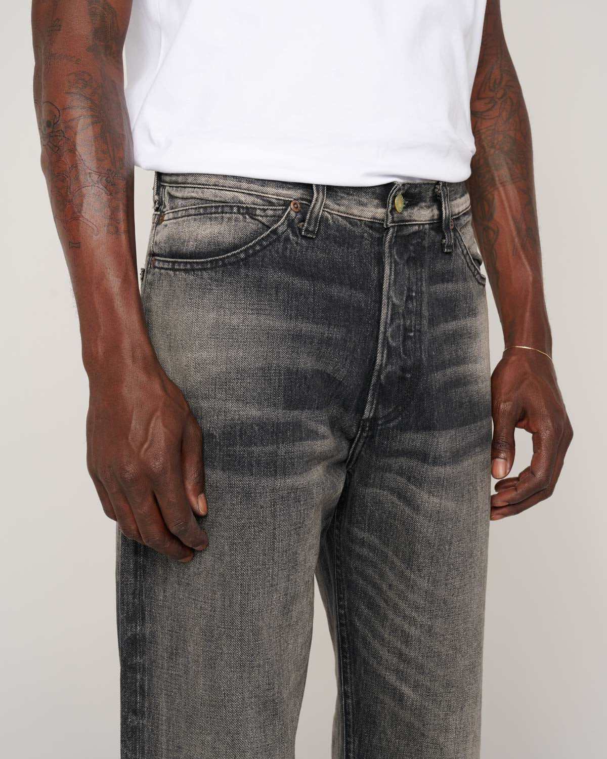 Type 01 13.2oz Selvedge Denim Pant - Washed Black 6