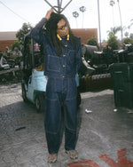 Denim Cropped Engineer Jacket - Washed Indigo 6