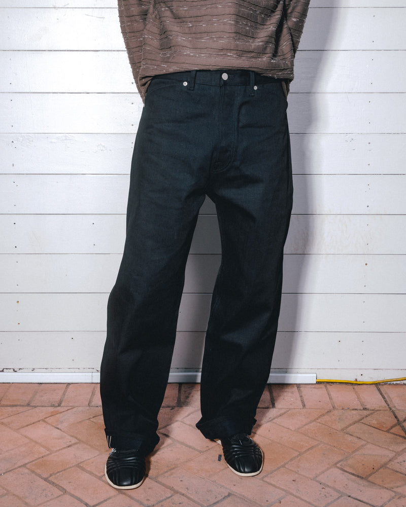 Type 00 14.25oz Selvedge Denim Pant - Solid Black 2