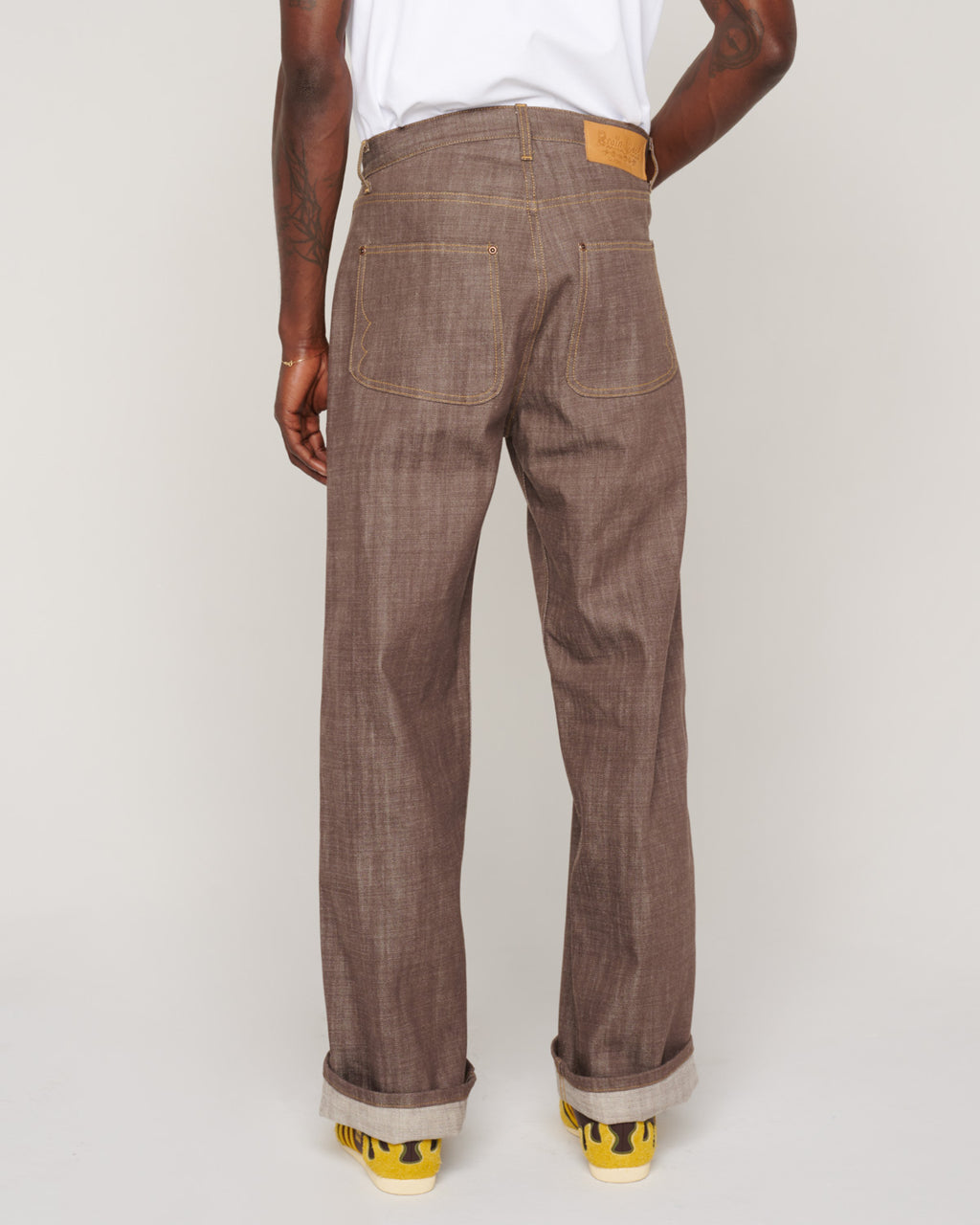 Type 00 14.5oz Selvedge Denim Pant - Brown 8