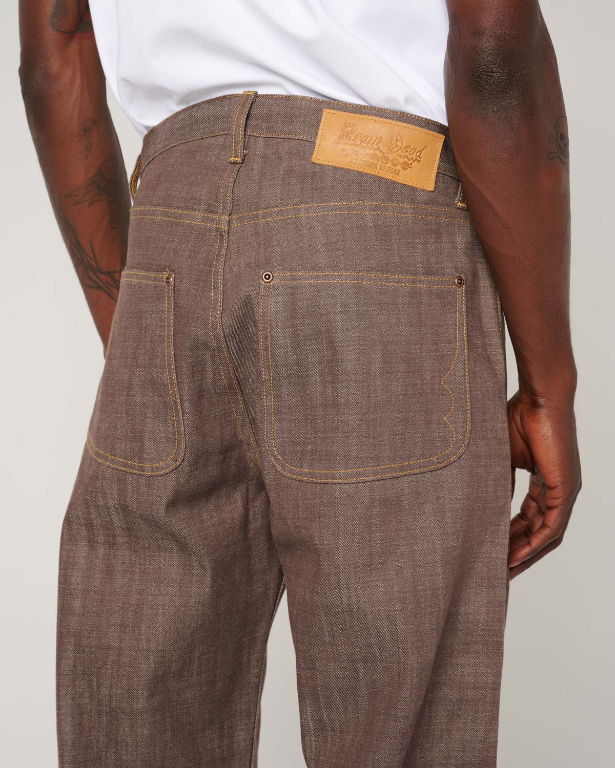 Type 00 14.5oz Selvedge Denim Pant - Brown – Brain Dead