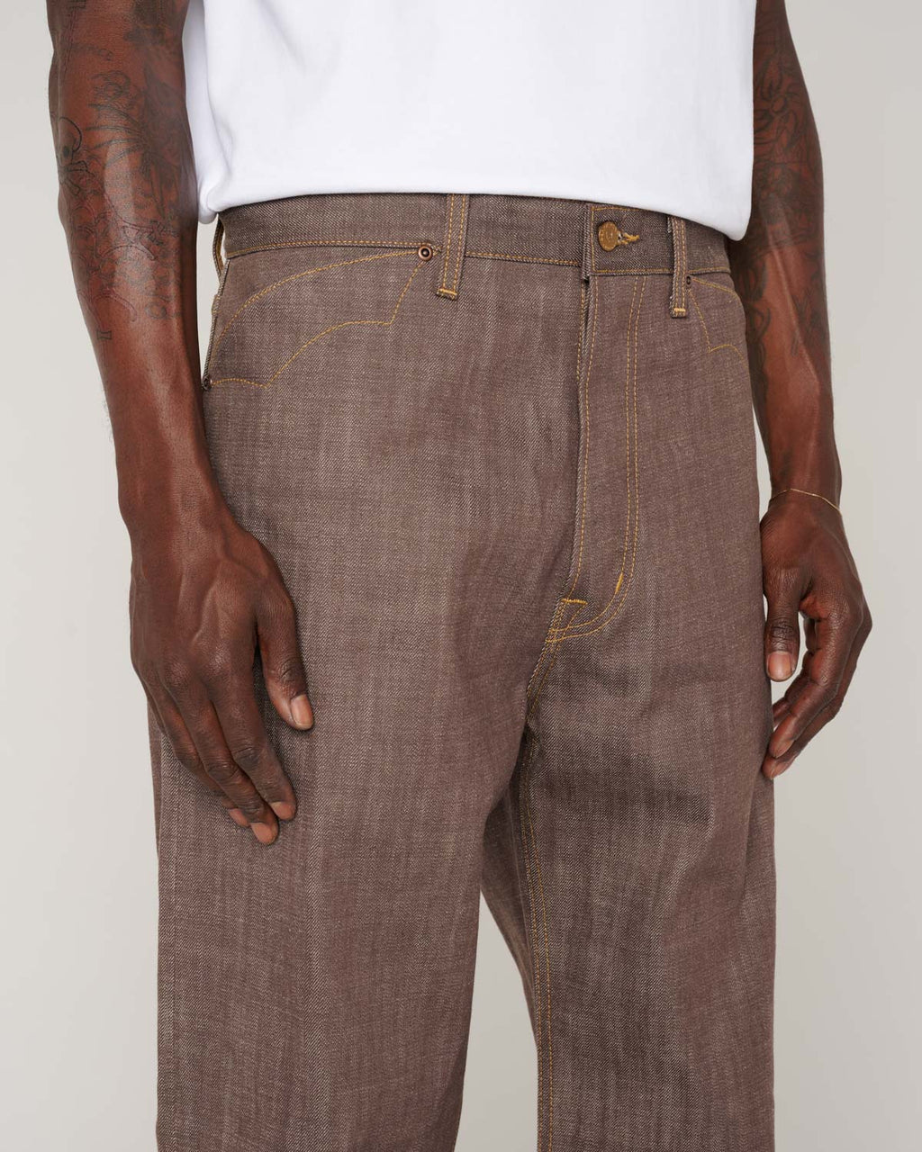 Type 00 14.5oz Selvedge Denim Pant - Brown 9