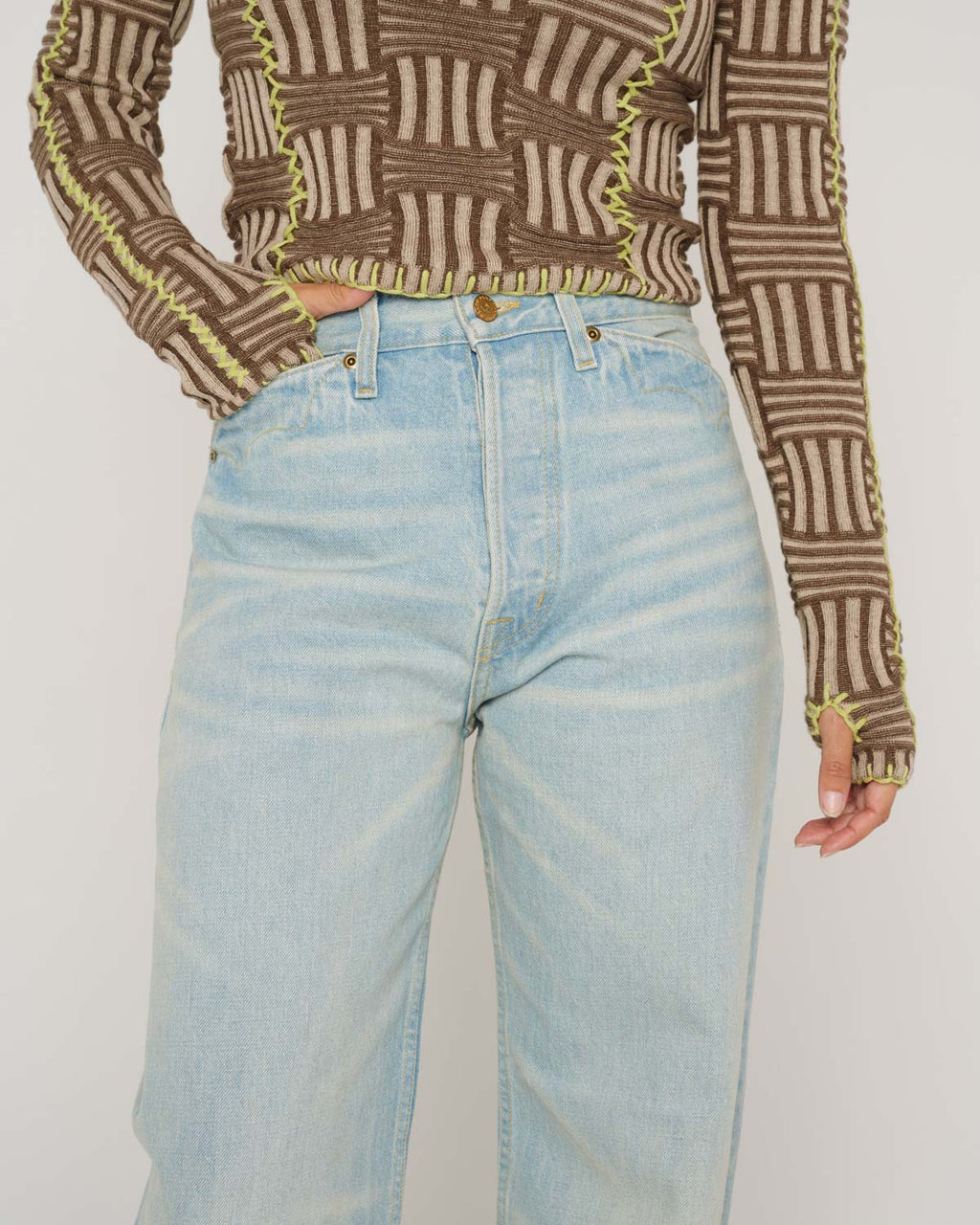 Type 00 15oz Selvedge Denim Pant - Light Washed Indigo 10