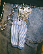 Type 00 Denim Keychain Charm - Hickory Stripe 2