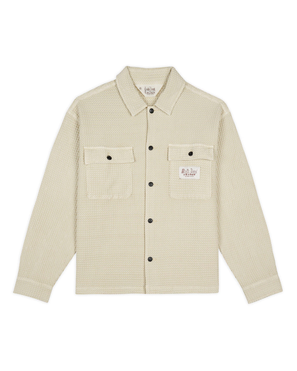 Waffle Button Front Shirt - Tan