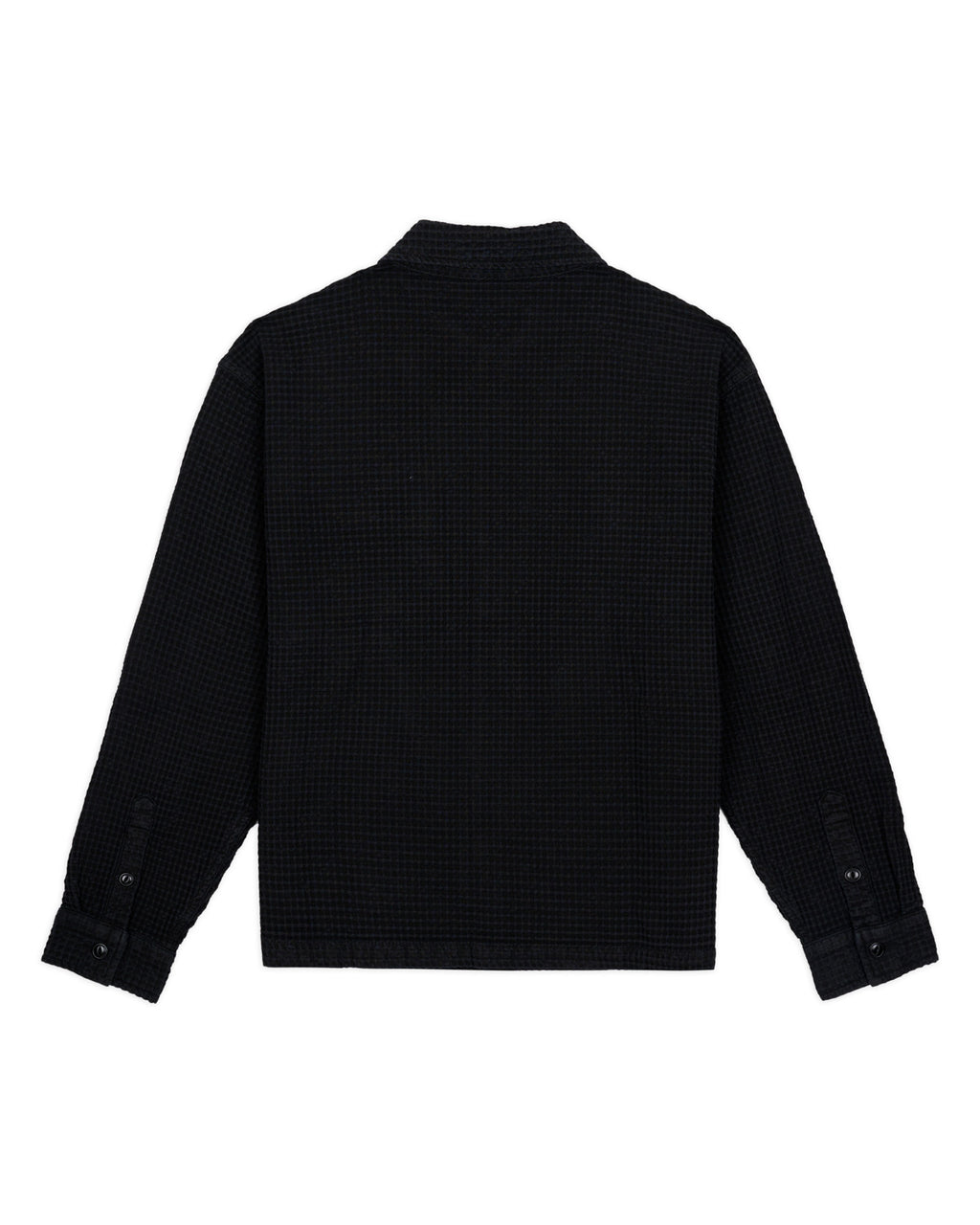 Waffle Button Front Shirt - Black 3