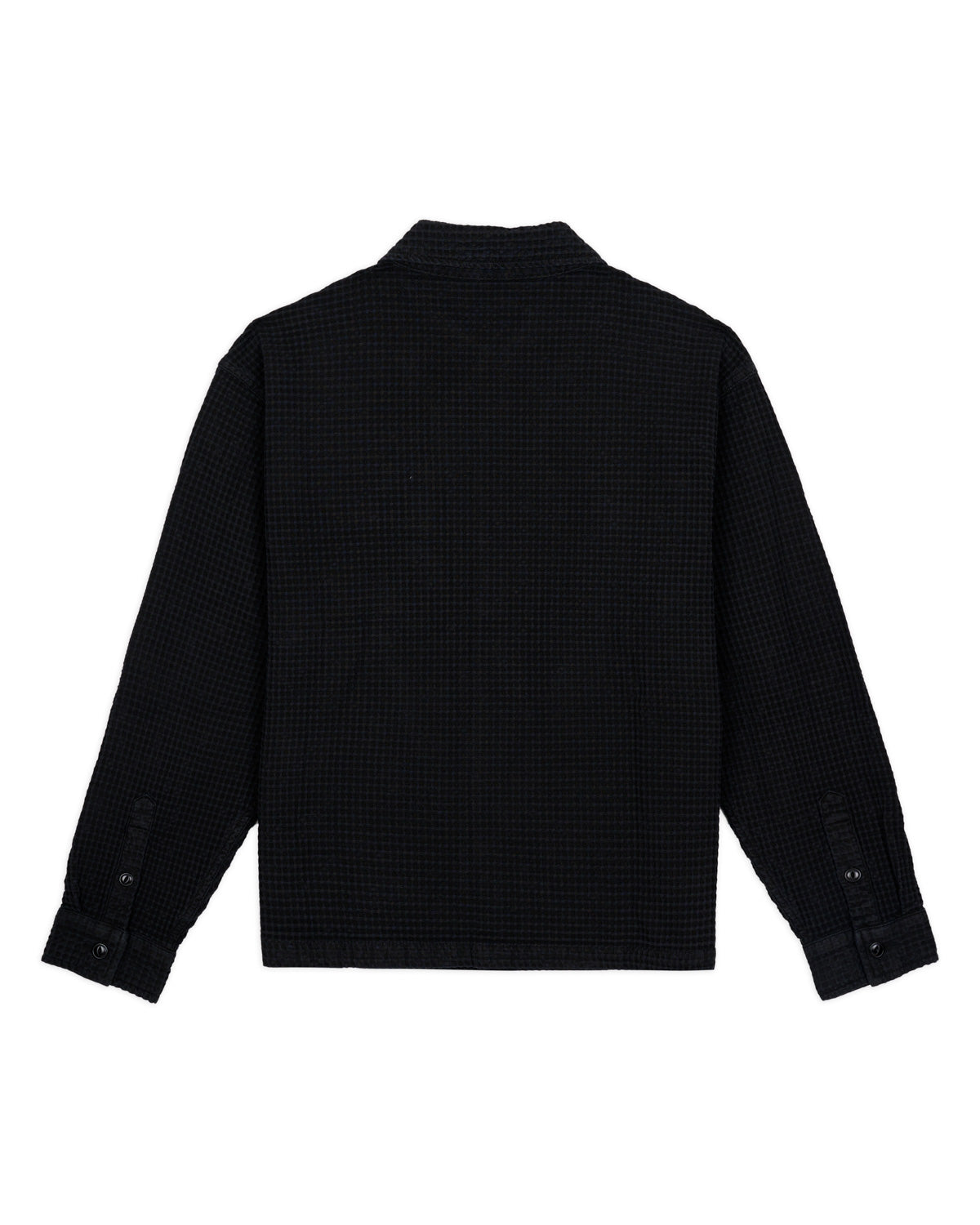 Waffle Button Front Shirt - Black 3
