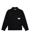 Waffle Button Front Shirt - Black