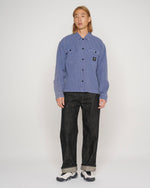 Waffle Button Front Shirt - Blueberry 6