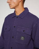 Waffle Button Front Shirt - Navy 6