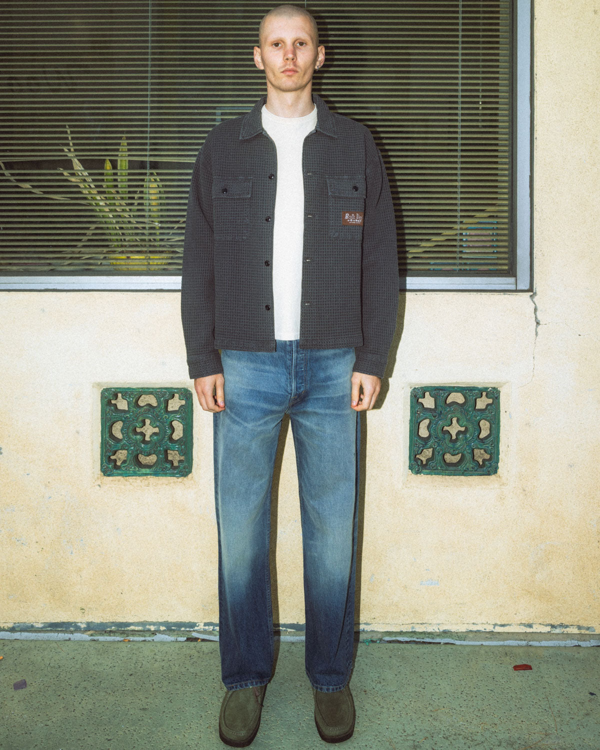 Waffle Button Front Shirt - Clay 6