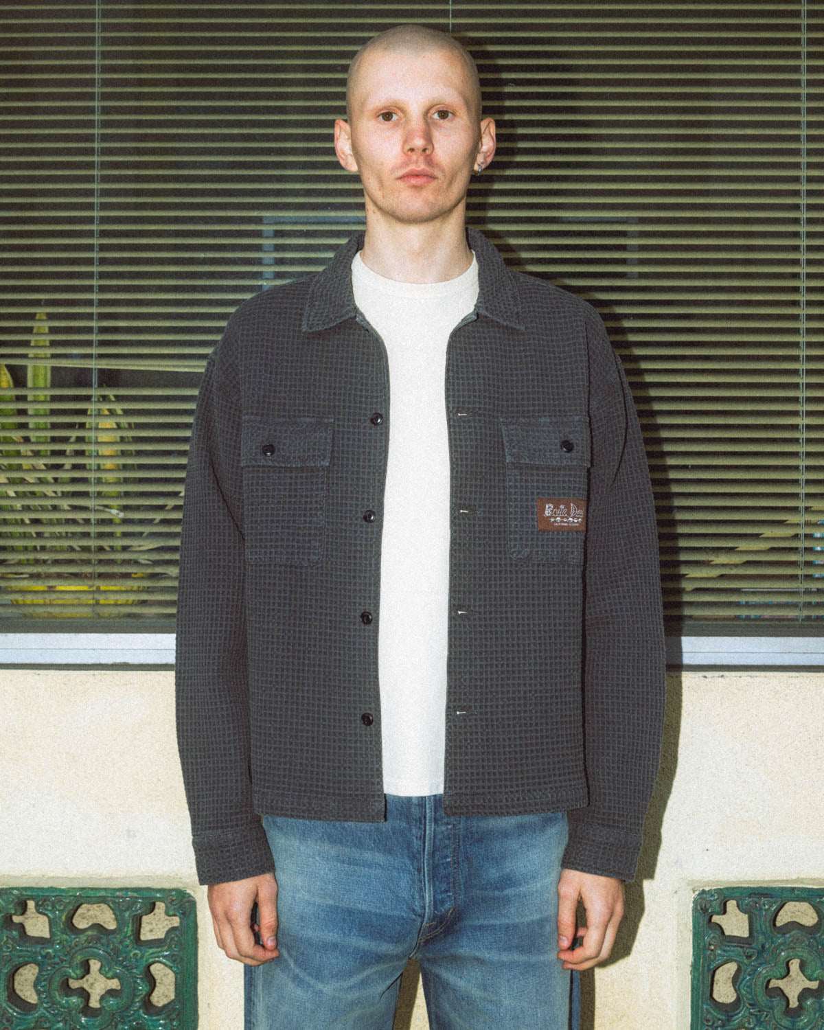 Waffle Button Front Shirt - Clay – Brain Dead