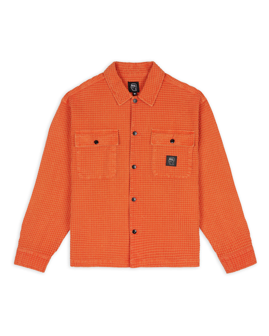 Waffle Button Front Shirt - Terracotta