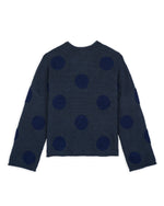 Teddy Fur Dot Knit Sweater - Navy 2