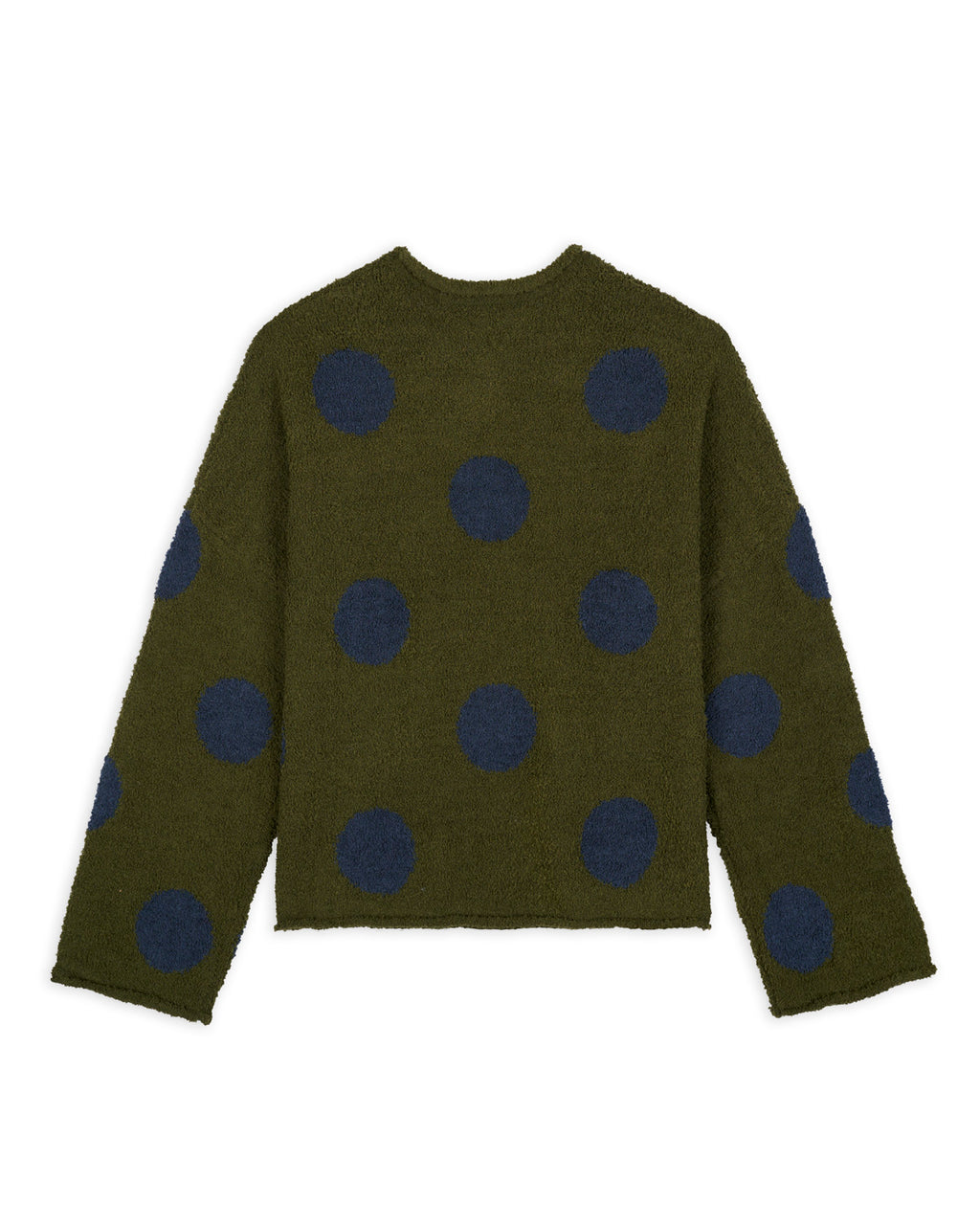 Teddy Fur Dot Knit Sweater - Olive 2