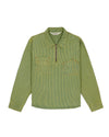 Hickory Stripe Half Zip Work Shirt - Green