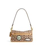 Brain Dead x Coach Signature Jacquard Soft Tabby Shoulder Bag 26 with Patches - Khaki 4