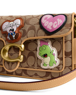 Brain Dead x Coach Signature Jacquard Soft Tabby Shoulder Bag 26 with Patches - Khaki 2