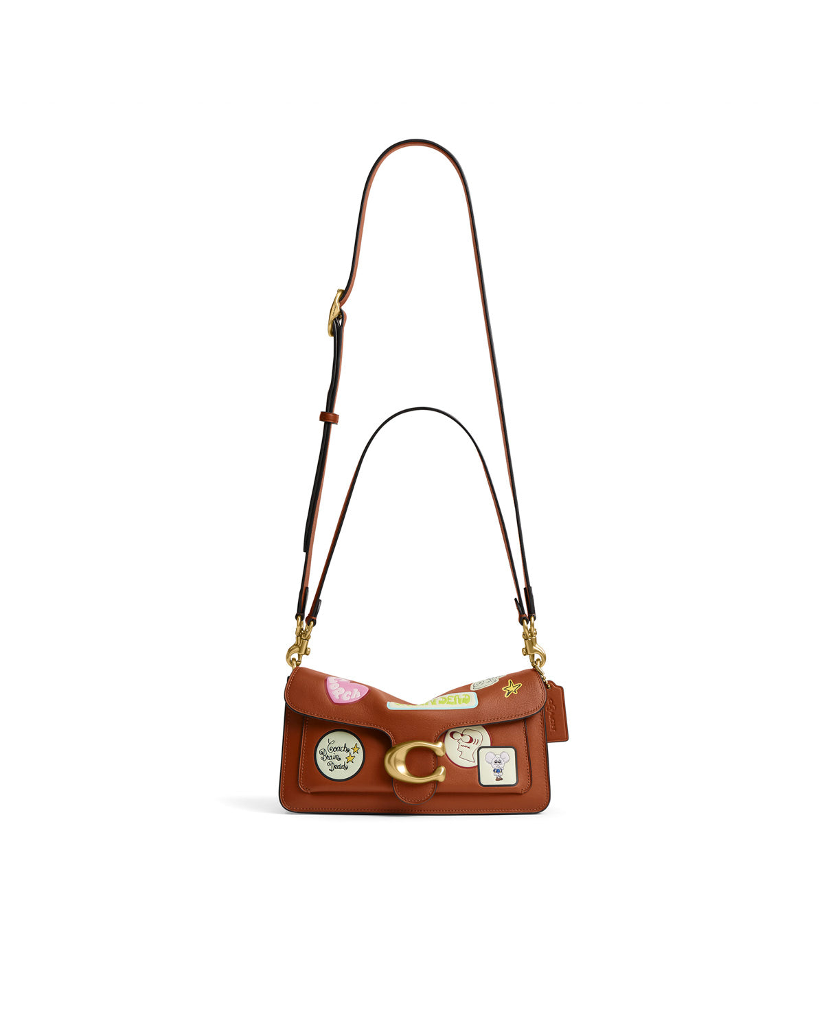 Brain Dead x Coach Burnished Soft Tabby Shoulder Bag 26 with Patches - Amber Brown	 7