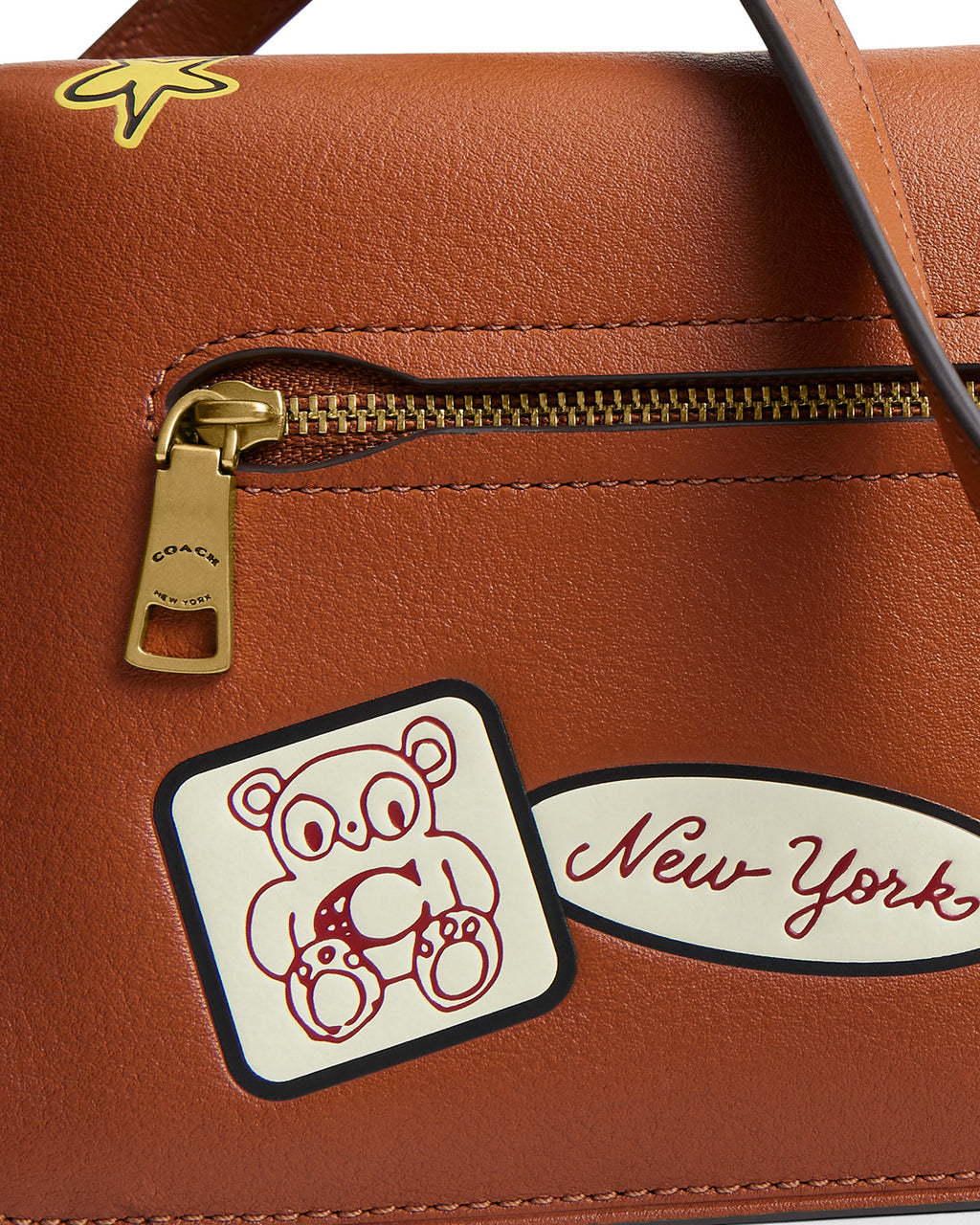 Brain Dead x Coach Burnished Soft Tabby Shoulder Bag 26 with Patches - Amber Brown	 2