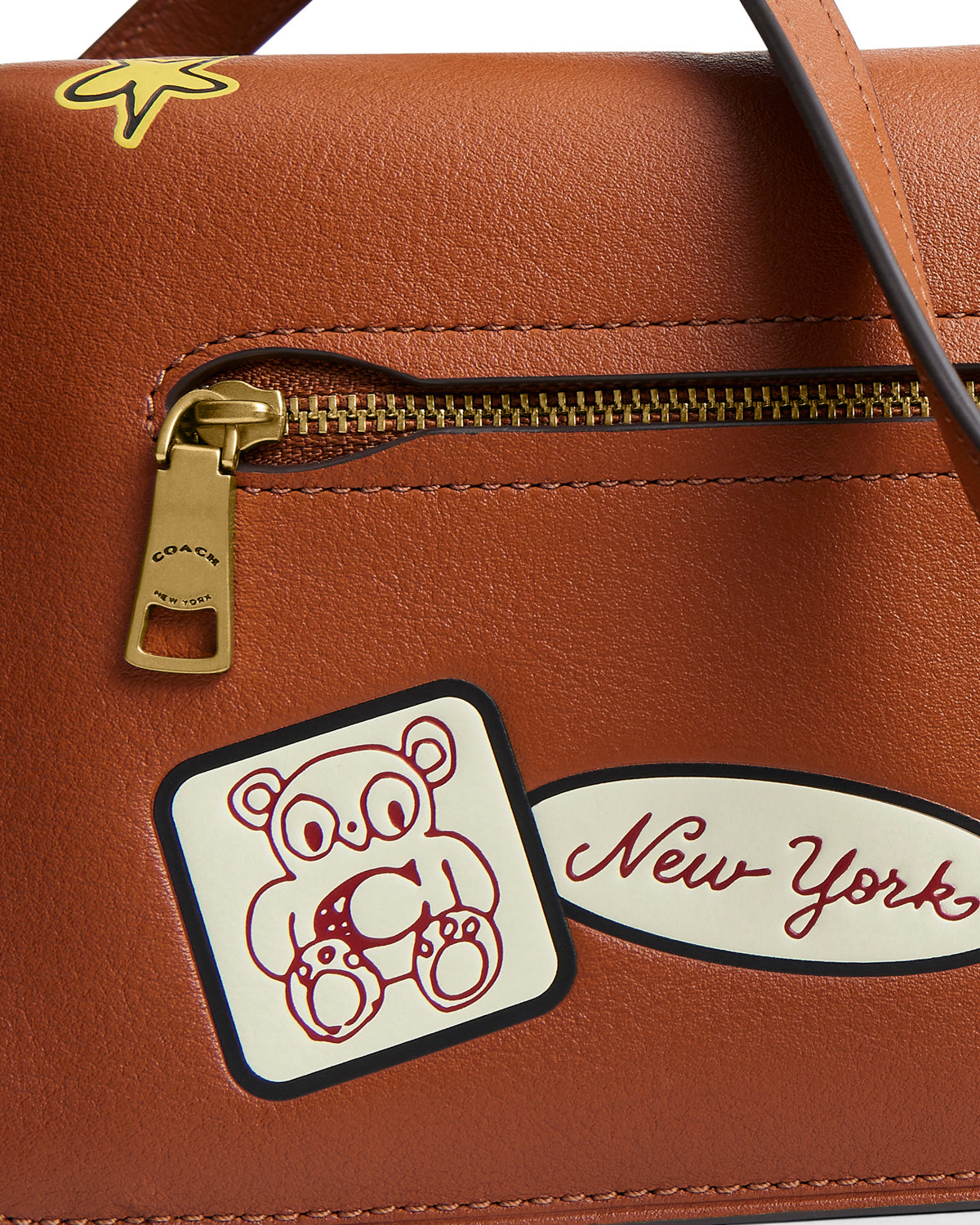 Brain Dead x Coach Burnished Soft Tabby Shoulder Bag 26 with Patches - Amber Brown	 2