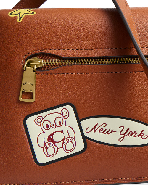 Brain Dead x Coach Burnished Soft Tabby Shoulder Bag 26 with Patches - Amber Brown 2