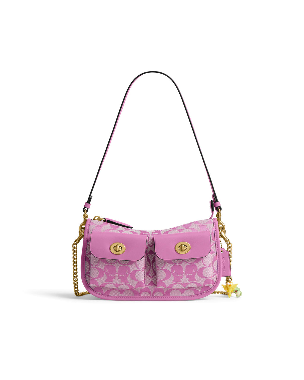 Brain Dead x Coach Signature Jacquard Twin Turnlock Waverly Bag - Fuchsia