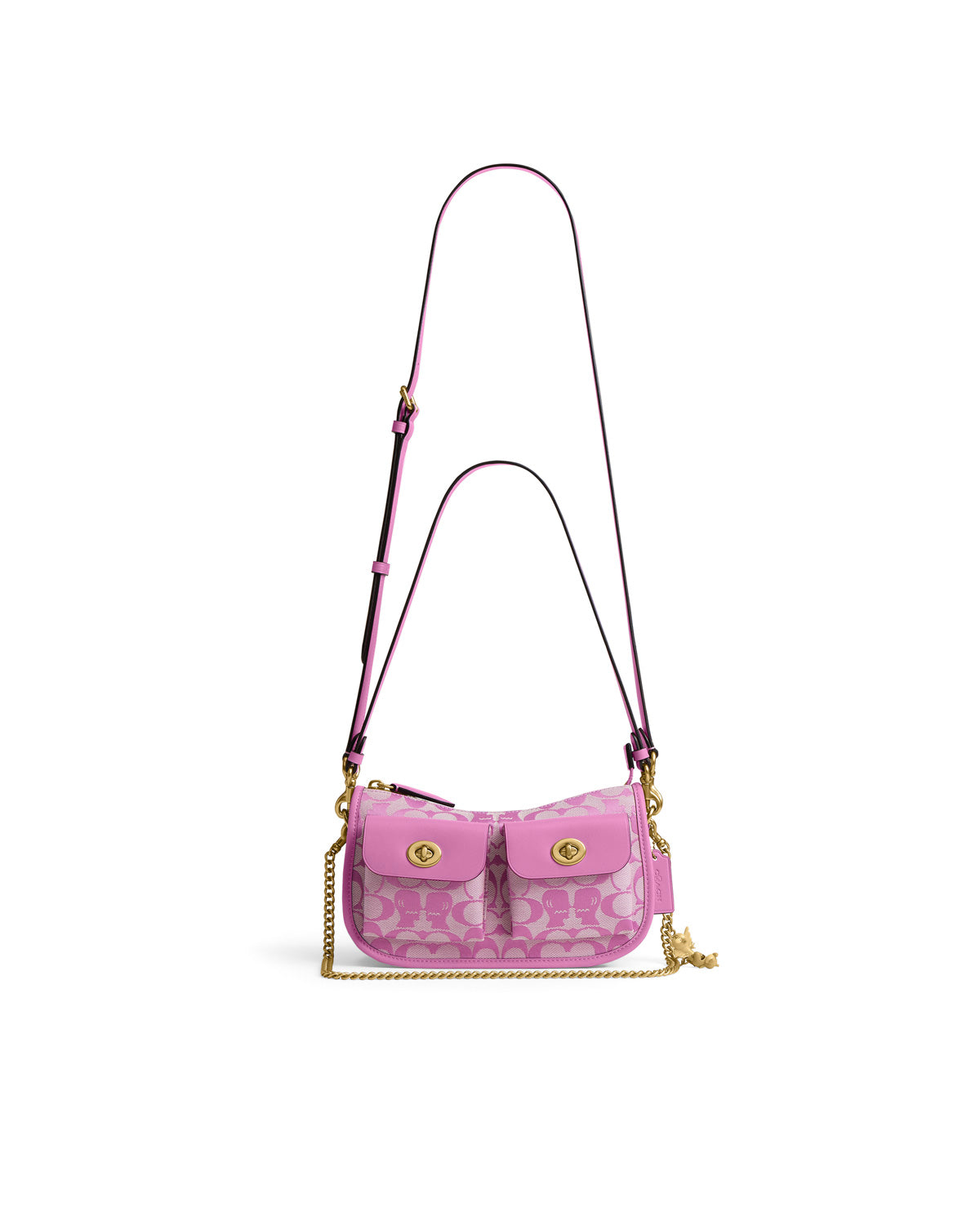 Brain Dead x Coach Signature Jacquard Twin Turnlock Waverly Bag - Fuch