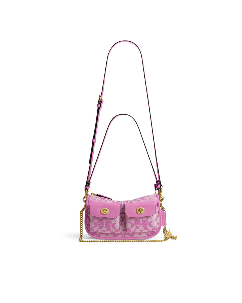 Brain Dead x Coach Signature Jacquard Twin Turnlock Waverly Bag - Fuchsia 7