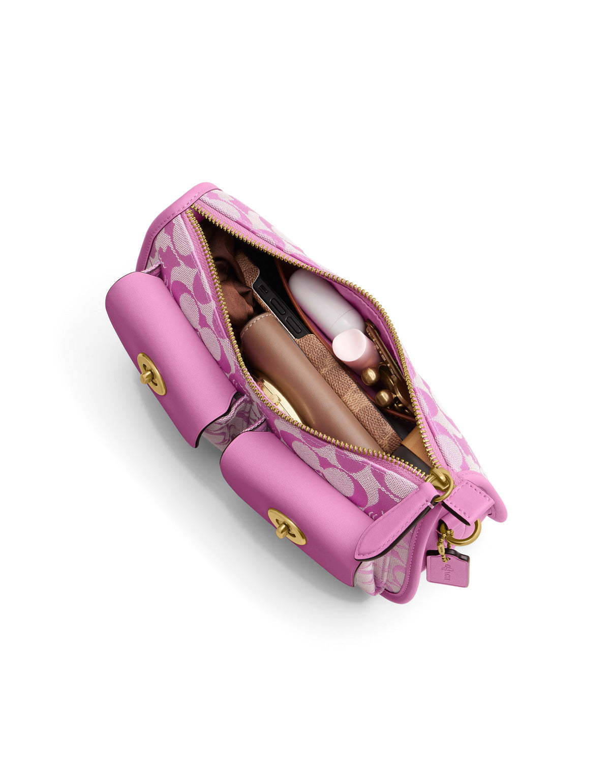 Brain Dead x Coach Signature Jacquard Twin Turnlock Waverly Bag - Fuchsia 3