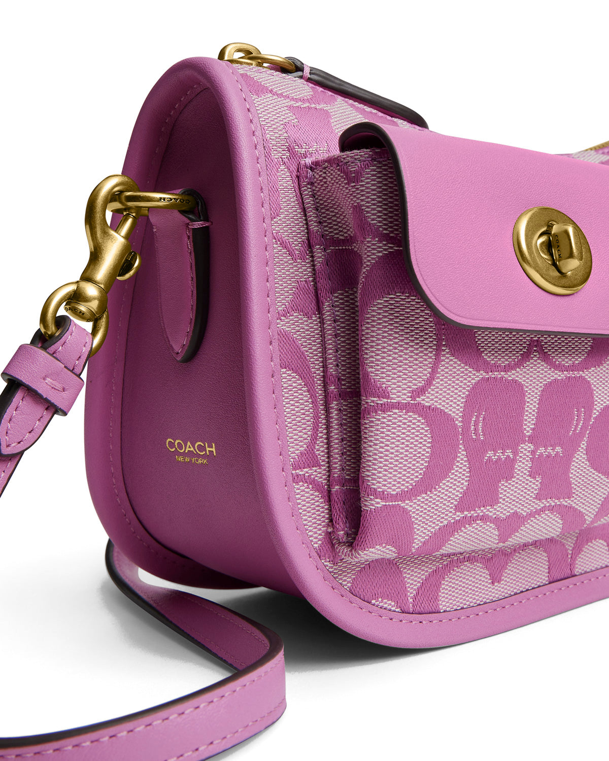 Brain Dead x Coach Signature Jacquard Twin Turnlock Waverly Bag - Fuchsia 2