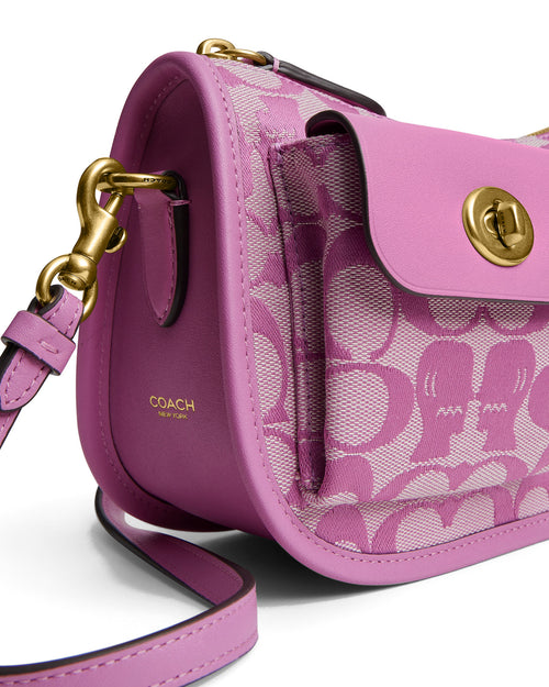 Brain Dead x Coach Signature Jacquard Twin Turnlock Waverly Bag - Fuchsia 2
