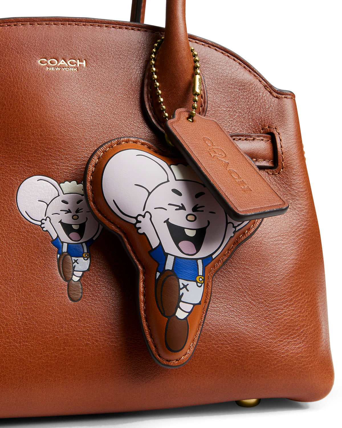 Brain Dead x Coach Burnished Kachi Mouse Empire Carryall 21 with Charm - Amber Brown 2